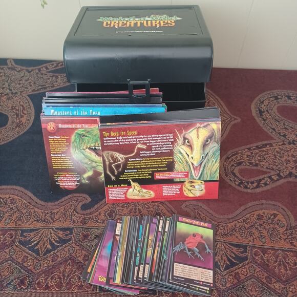 Weird n Weird n\' Wild Creatures Huge Lot of 148 Large Cards + 110 Cards Storage Case